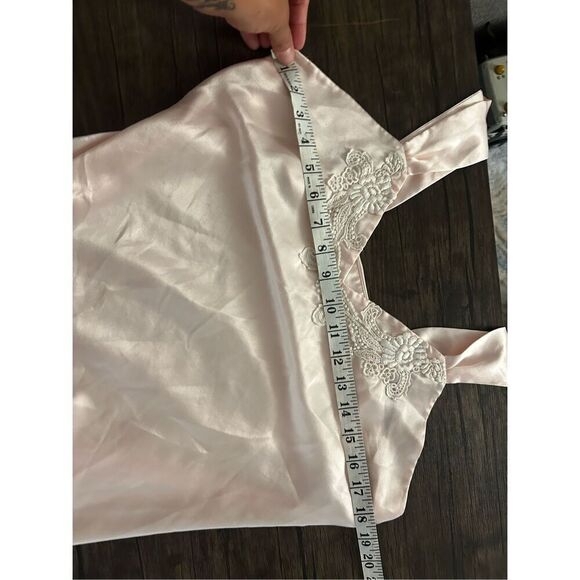 Vintage Sabrina by Mervyn’s Light Pink Satin Slip Dress Size M Wendy Lace - Picture 13 of 13